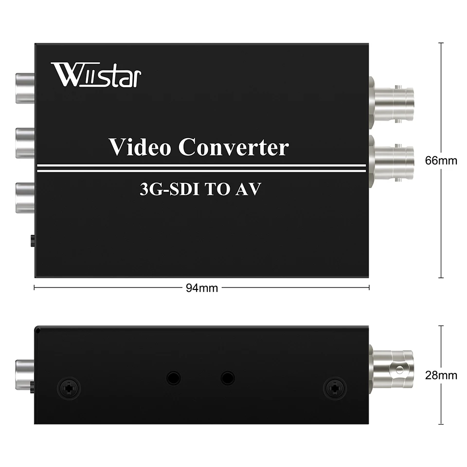 Wiistar 3G HD SDI na konwerter AV BNC na Adapter RCA skaler Audio do 1080P obsługa LPCM 2.0 dla telewizora