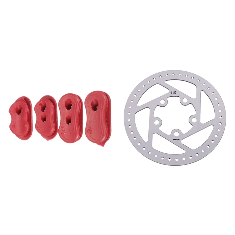 

Electric Scooter Customize Brake Disc 110Mm Rear Wheel Brake Disc With 4 Pcs/Set Charging Port Dust Plug Rubber Case