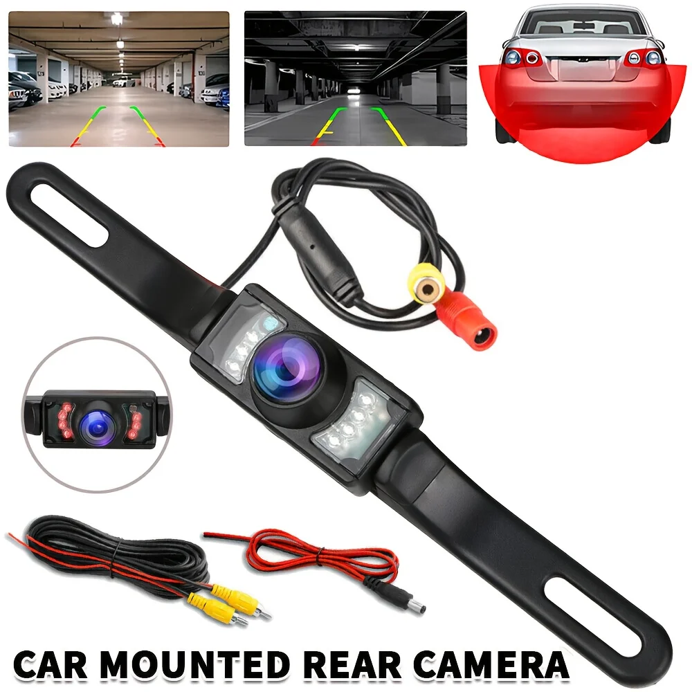 Car Rear View Camera with 8 LEDs Universal Backup Parking Image Night Vision Camera with Long Bracket Model