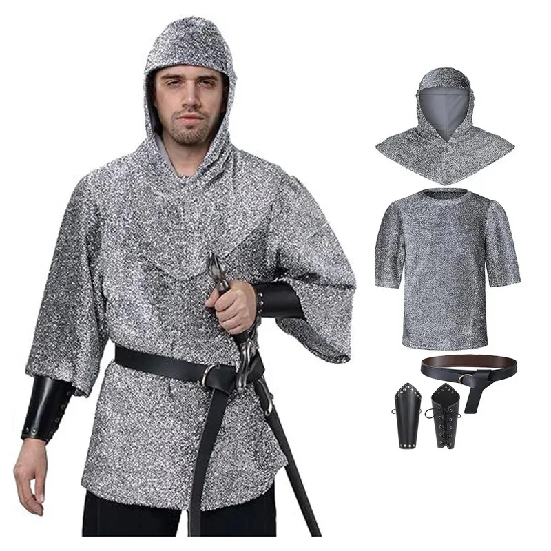 A2025 جديد فارس القرون الوسطى تأثيري ثلاثية الأبعاد حزام عادي درع فايكنغ المحارب مطبوعة برشام واقي للذراع زي Anim ★   هاكسيبا.