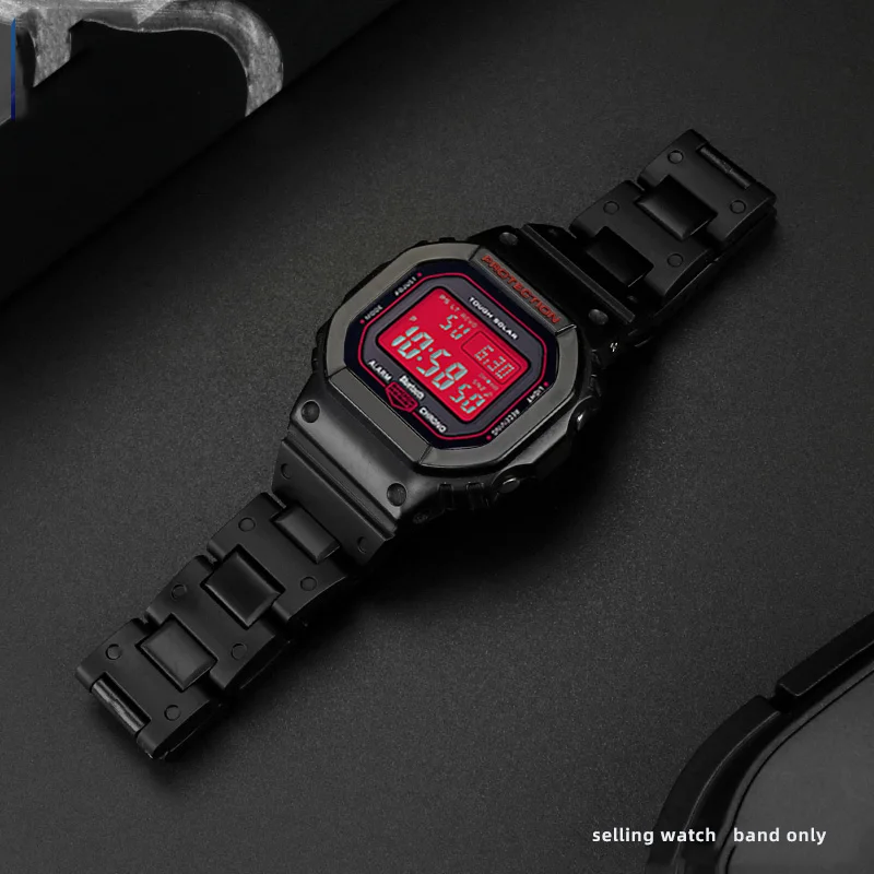 For Casio Small square Strap DW5600/5610/GW-B5600 DW-6900 GA-2100 modified composite plastic steel Watch band 16MM Bracelet belt