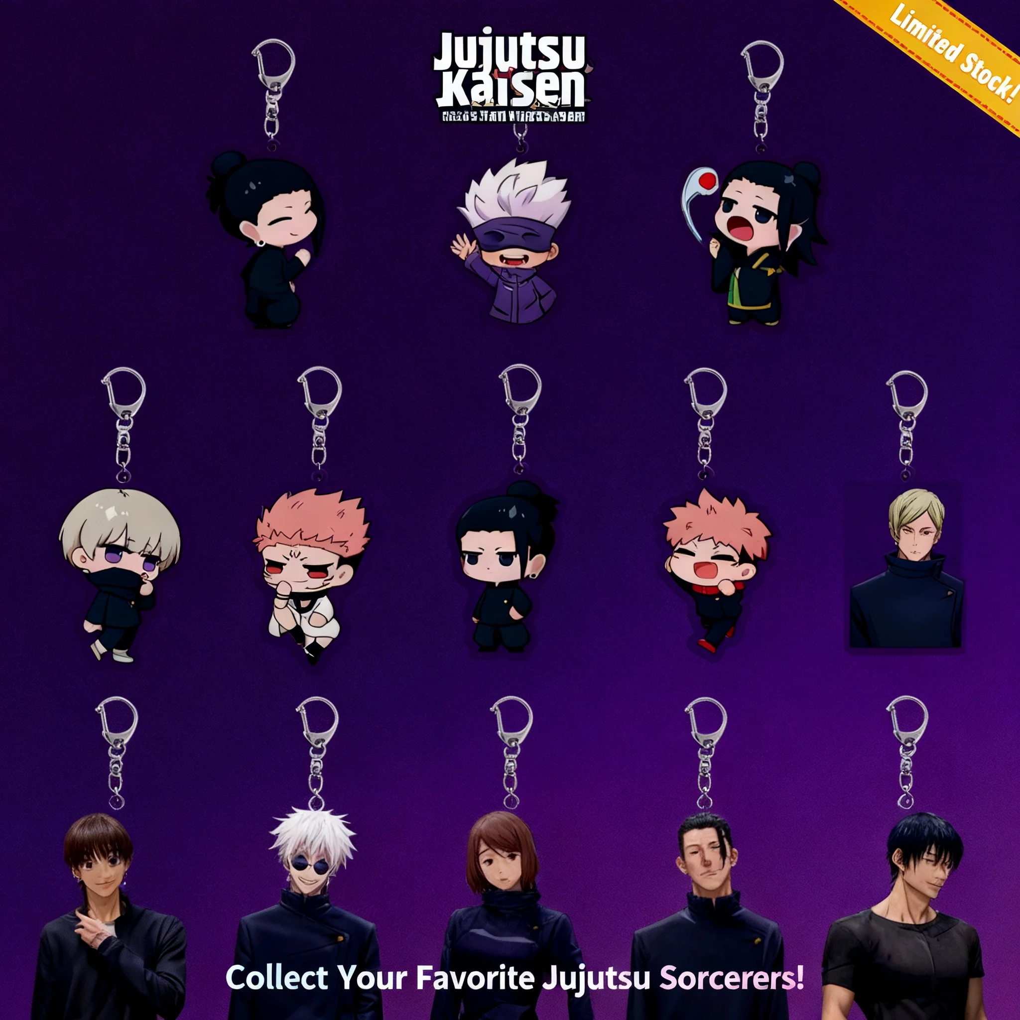 Llavero de mochila de anime Jujutsu Kaisen, llavero acrílico de Yuji Itadori y Megumi Fushiguro, accesorio colgante de merchandising de anime