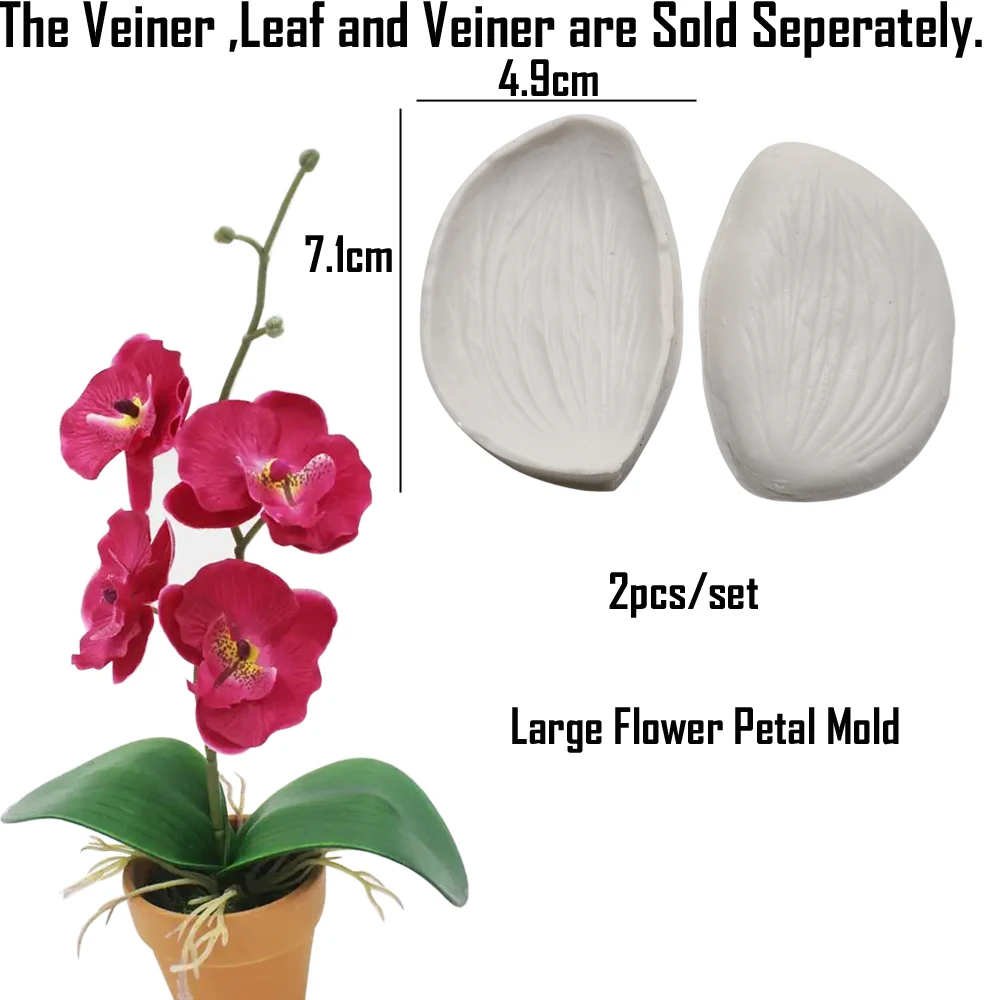 Phalaenopsis Veiner Silicone Mould Fondant Flower Cake Decorating Chocolate Gumpaste Sugarcraft Clay Cold Porcelain M2899