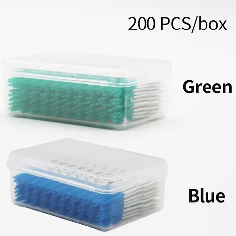 200개/상자 l 치간 칫솔 탄성 마사지 부드러운 이쑤시개 관리 청소 도구