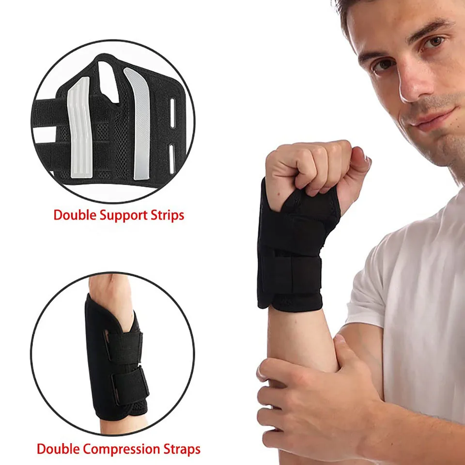 AOLIKES 1PCS Adjustable Compression Wrist Brace Night Wrist Support Carpal Tunnel Splint Stabilizer for Arthritis Pain Relief