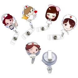 1pc Retractable Nurse ID Name Badge Reel Medical Workers Staff Work Card Chest Pocket Clip Pass Bus Card Badge Reels Holder