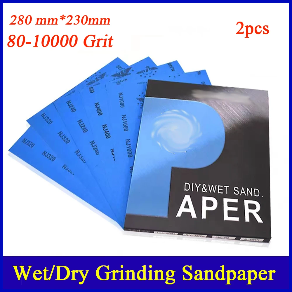 

2pcs 80-10000 Grit Sandpaper Wet Dry Polishing Sanding Surface Finishing Versatile Abrasive Paper for Metal Wood Glass Sanding