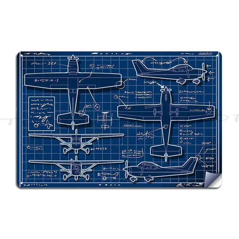 Placa Metálica Decorativa de Aviones Deportivos Cessna 170, 172, Cessna C186 Skywagon, para Cine, Bar, Garaje, Diseño de Letreros Metálicos