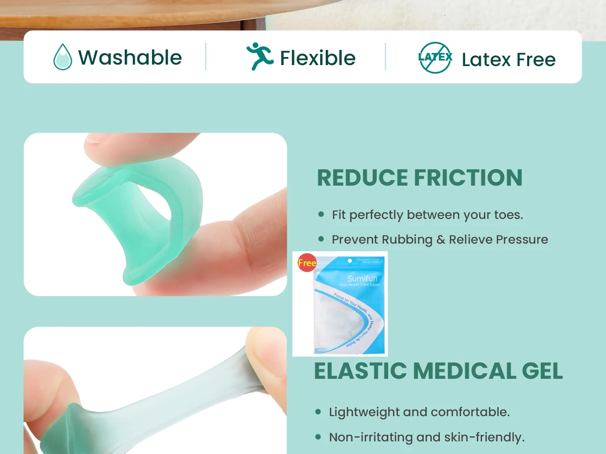 

2/6/10Pcs Green Silicone Toe Protector Pad Dactylitis Orthotic Device Pointed Separator Little Finger Toe Curl Overlap Foot Care