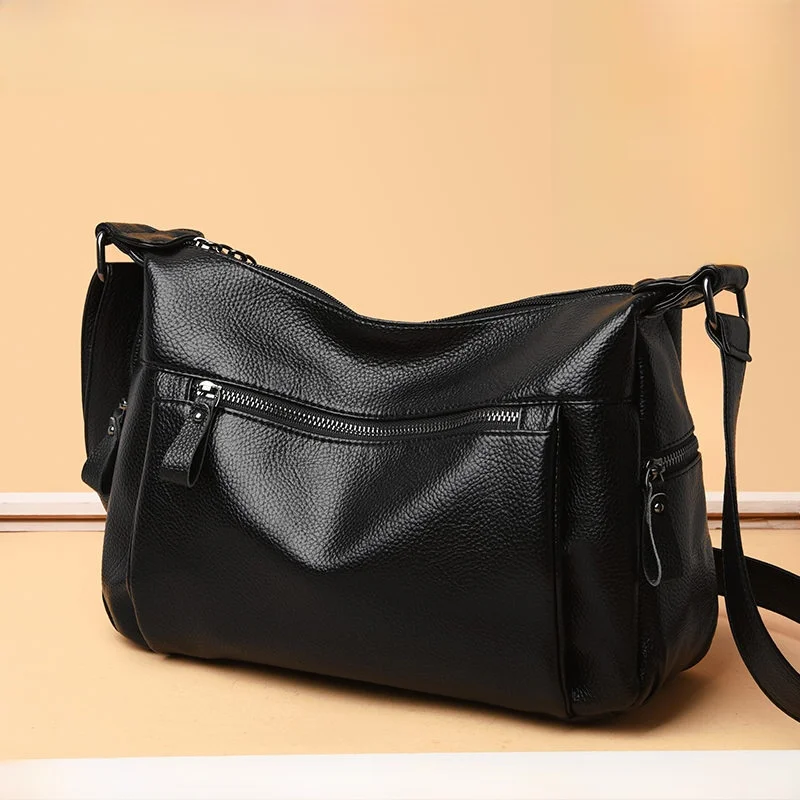 

Large Capacity Soft Leather Crossbody Bag for Middle-Aged Mothers Women's Single Shoulder Satchel Handbag Fashionable Trendy