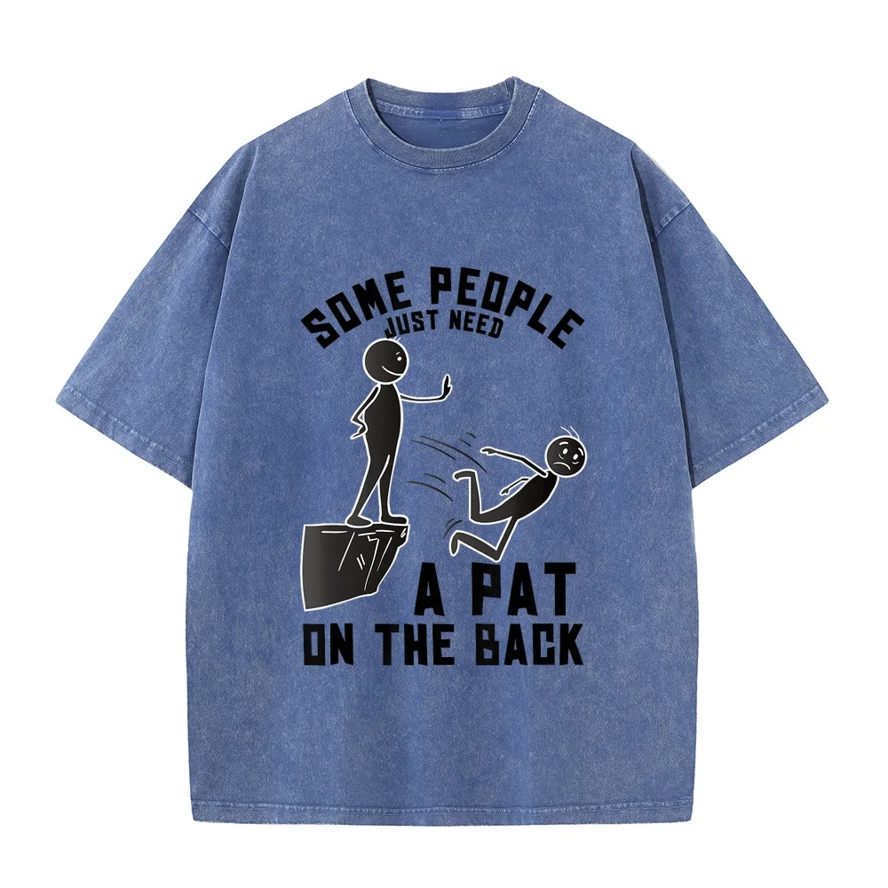 Pat On The Back Funny Adult Sarcastic Design T-Shirt Men Clothes Mens Ropa Y2k Hombre Minimal Printed Cotton Tee Short Sleeve