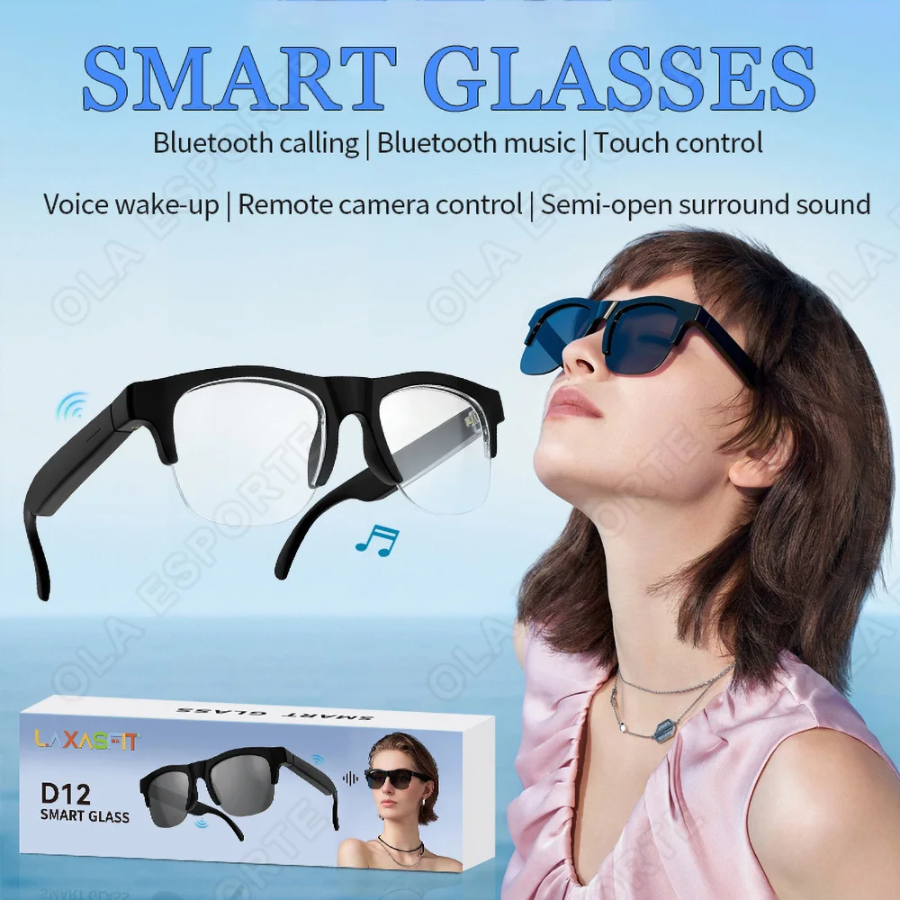 Smart Bluetooth Glasses Touch Control Hands-Free Calls Music Remote Camera Voice Assistant for Travel Sports Sunglasses 2026 New