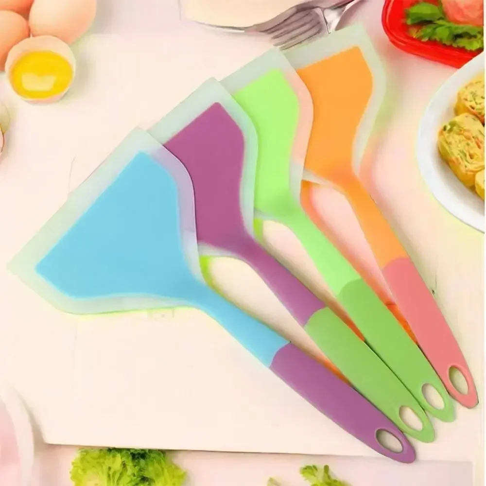 

Practical Wide Pancake Spatula Silicone Heat-Resistant Silicone Turner Kitchen Non-stick Spatula For Eggs, Fish, and Frying