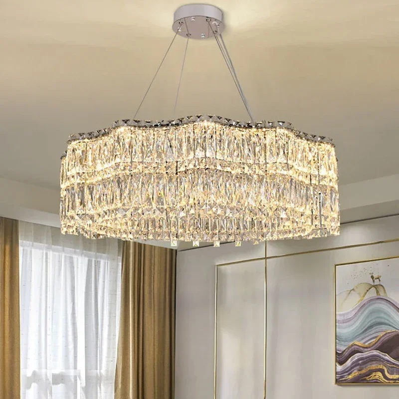 Modern Ceiling Lamp Pendant Lights Elegant Metal Crystal Chandelier Pendant Lights Home Decoration Indoor Lighting Lustres LLPL