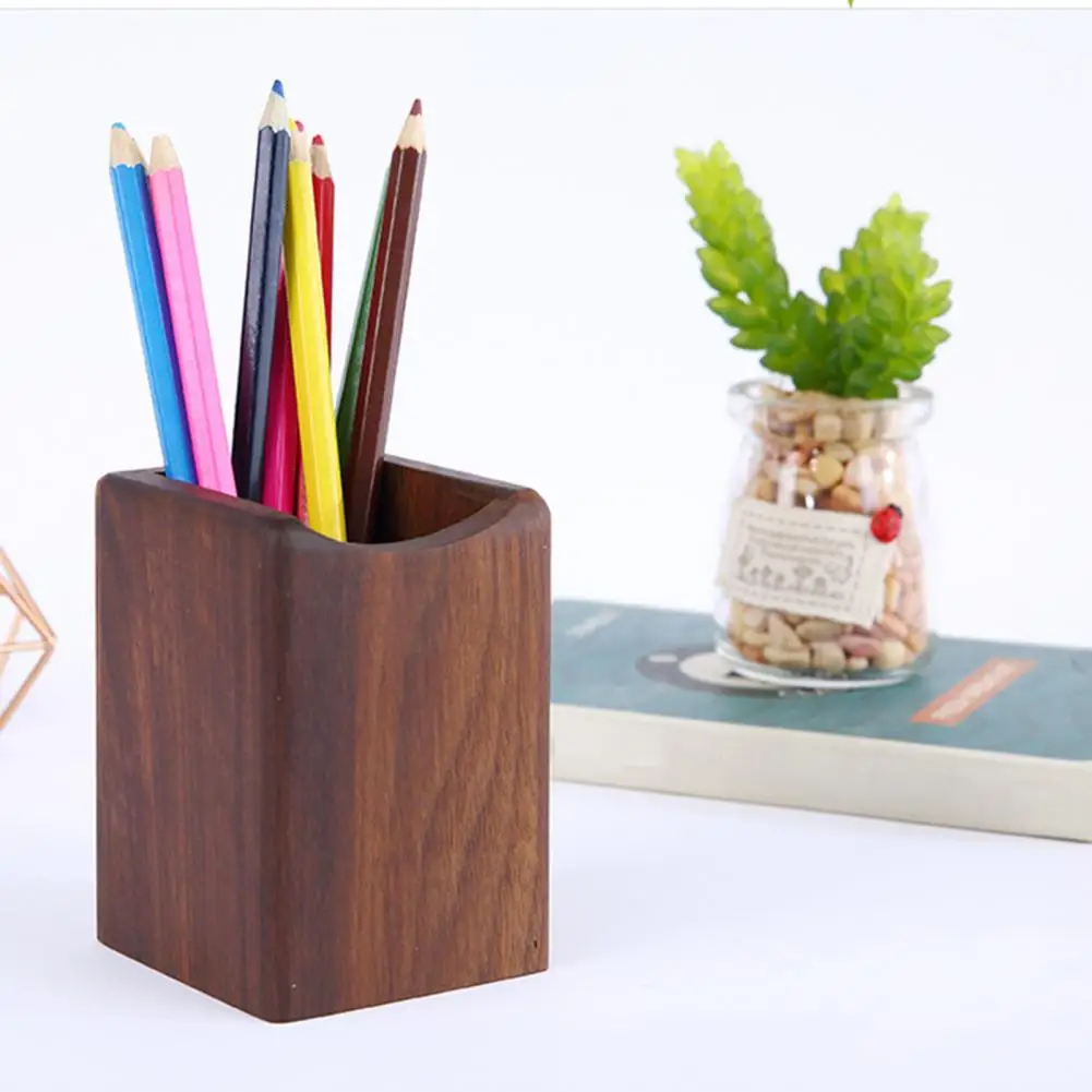 Stationery Container  Practical Convenient Gift  Vintage Decorative Brush Storage Rack Office Supplies