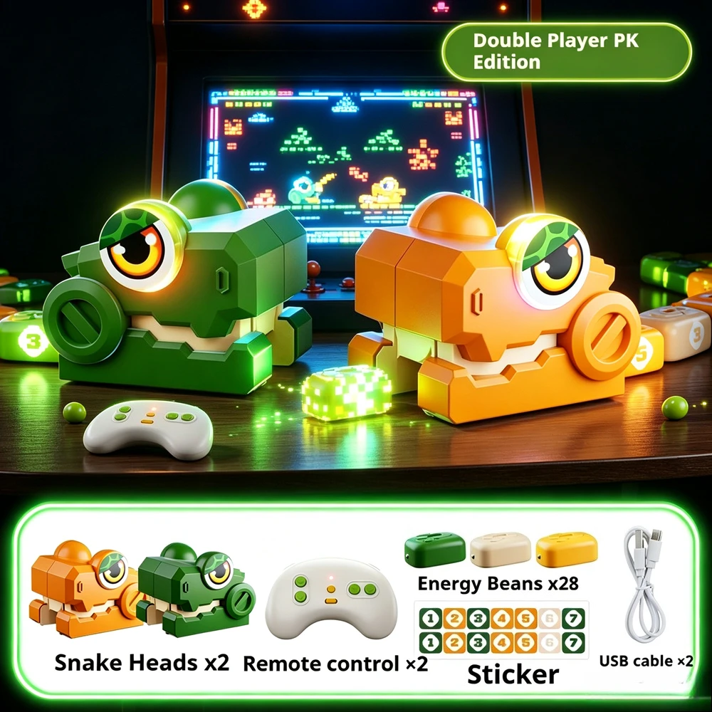 Wireless Remote Control Magnetic Snake Toy Smart Eating Puzzle Game Realistic Desktop RC Car Toy Educational Gift