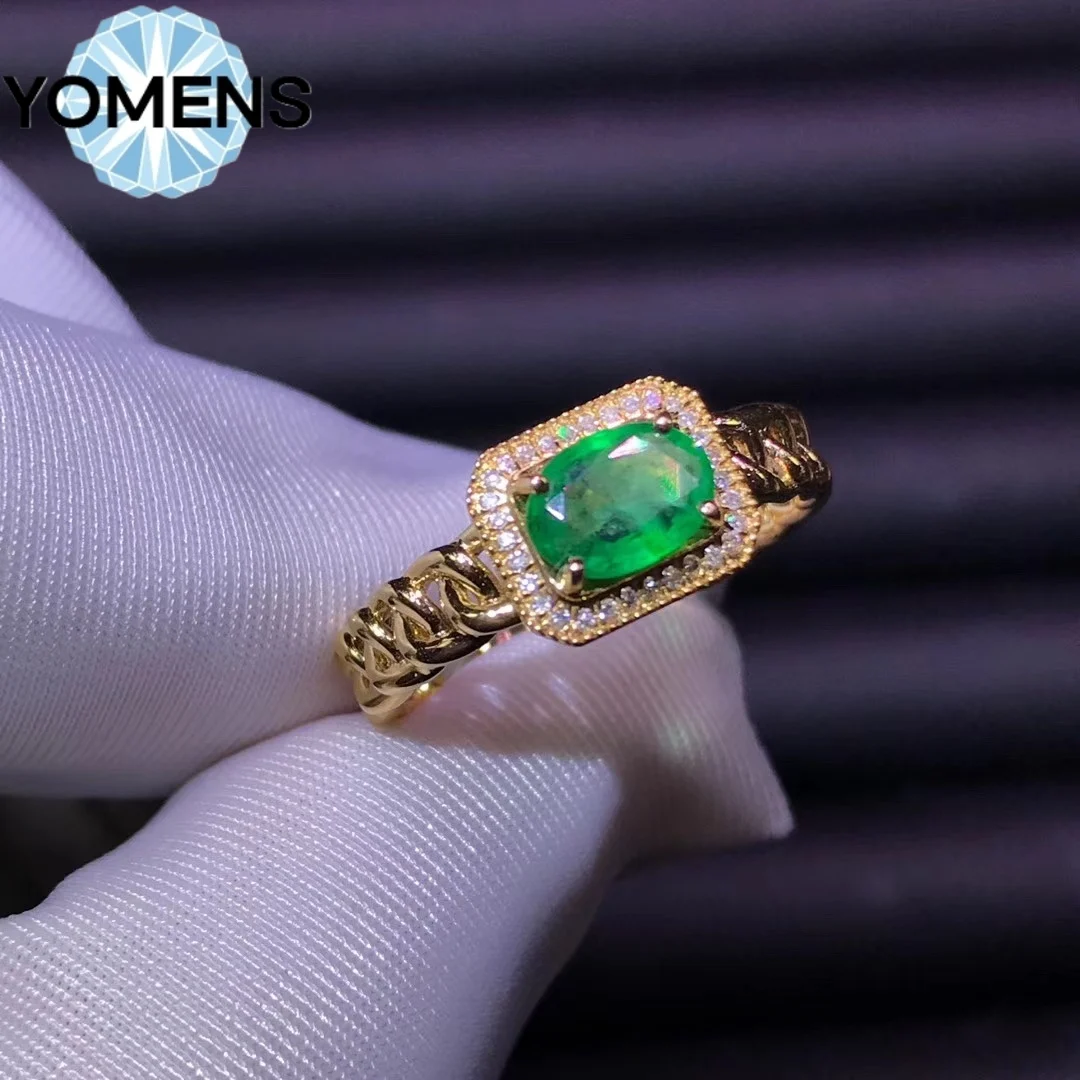 Sterling silver 925 emerald ring female ring female send free gem luxury brand replica 925 silver jewelry with certificate.