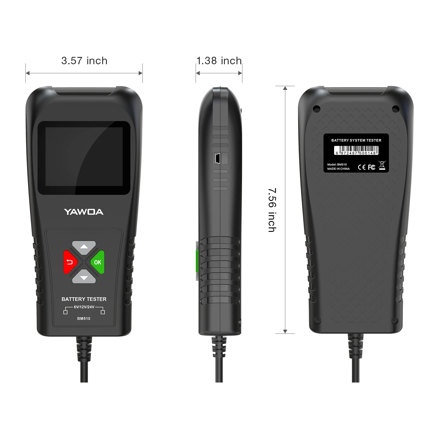 Car Battery Tester Automotive 3in1 Professional Digital Battery Alternator Analyzer Battery Load Cranking Charging System Test