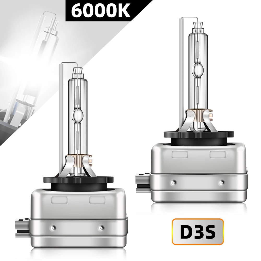 2pcs D3S HID Xenon Headlight Bulb Bi-xenon Projector Lens Replacement Car Xenon Bulbs 35W Lamp 6000K White Auto Lamp 12V