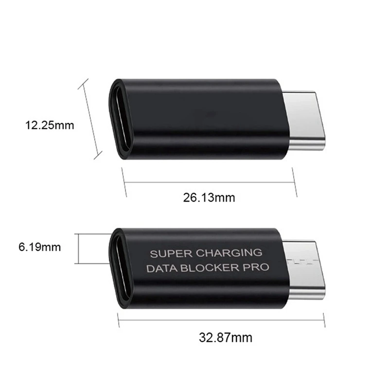 20Pcs USB Type-C Data Blocker Prevention Gender Change Connector USB-C Connector Adapter For Blocking Data Sync
