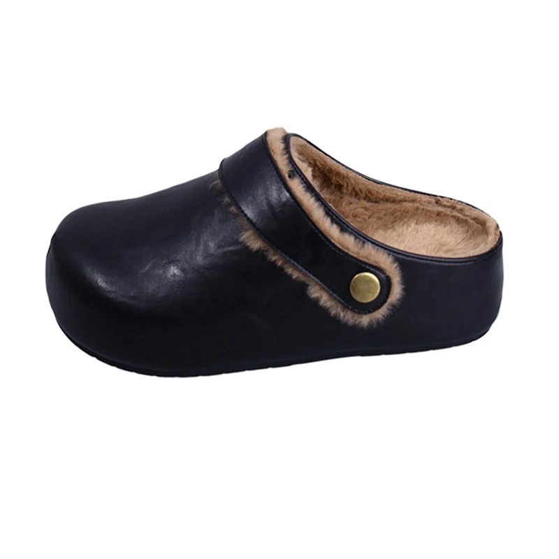 شباشب نسائية من الفرو أحذية البغال ذات نعل سميك أحذية شتوية مريحة على الموضة 2025 أحذية بوتاس ثلج قصيرة غير رسمية جديدة من القطيفة #6