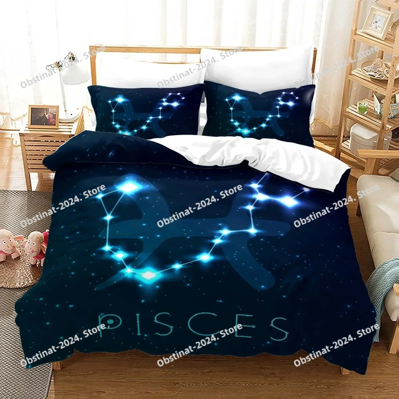 

Top Constellation Bedding Set Print Duvet Cover Bedding Set King Queen Bed Linen With Pillowcase Bedclothes Fashion Home Textile