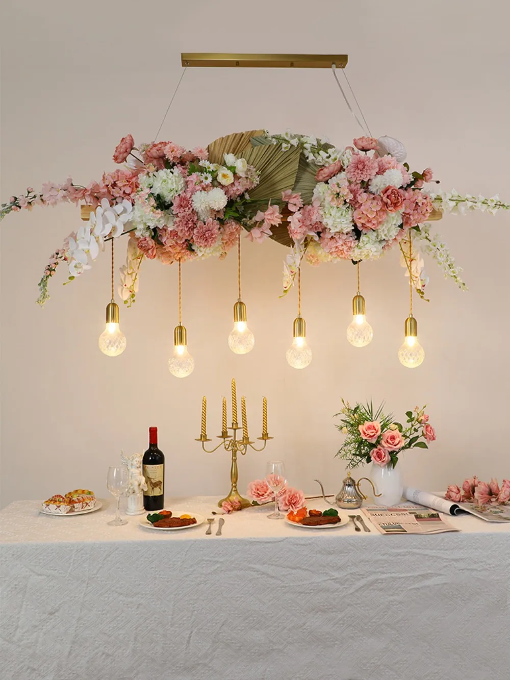 Chandelier Dessert Bakery Flower Shop Themed Restaurant Party Table Window Plant Lighting