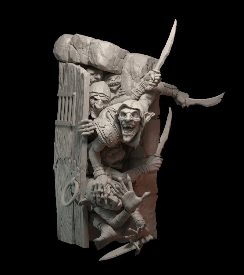 1/24 Scale 100mm Die-Cast Resin Figure Model Kit Dungeon Goblins Hobby Miniature Toys Unassembled Unpainted DIY Diorama