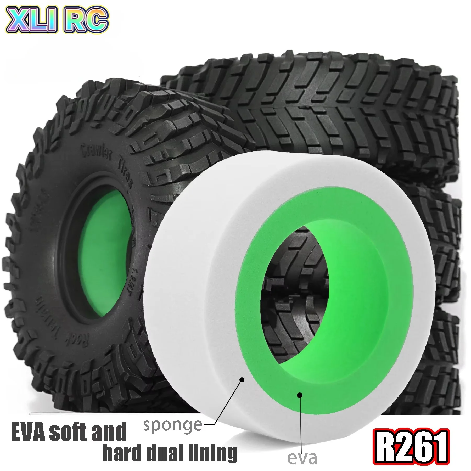 4PC 1.9'' Crawler Tires Dual Stage Tire Foam EVA Insert Sponge For 1/10 RC Crawler Car TRX4 TRX6 Axial SCX10 90046 Upgrade Parts