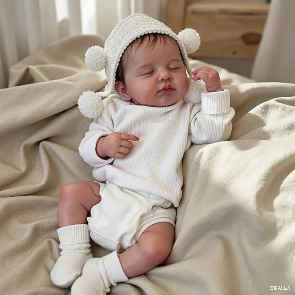 قطعة واحدة - دمية أطفال لطيفة مقاس 19 بوصة، دمية أطفال حديثي الولادة من الفينيل الواقعي، هدية للعطلات، لوحة جسم كاملة من الفينيل،