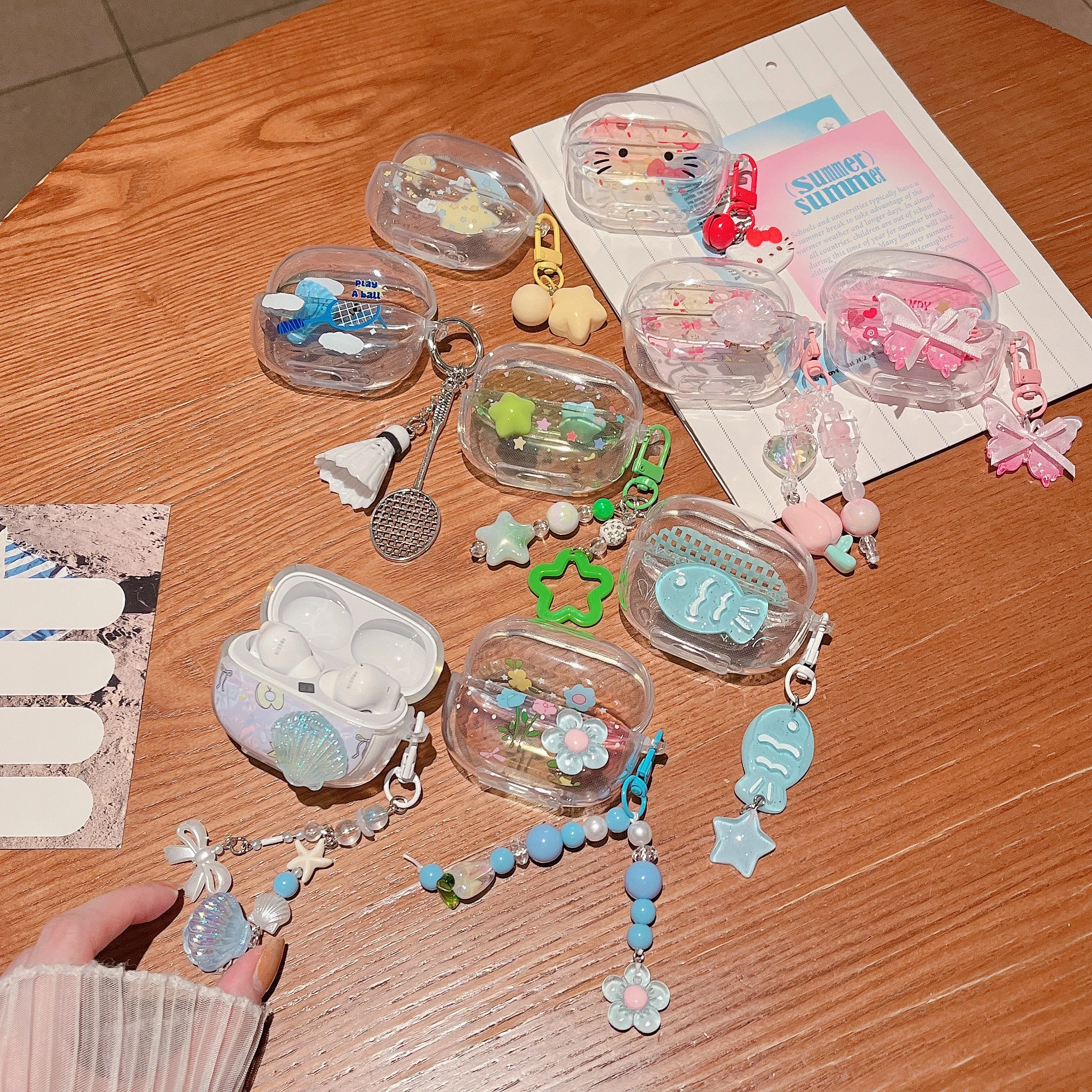 حافظة كرتونية شفافة لهاتف هواوي FreeBuds SE4 ANC / 7i 6i 5i غطاء سماعة أذن FreeBuds Pro3 Pro4 حافظة واقية مضادة للصدمات