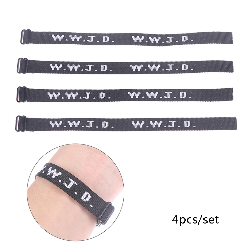 4pcs WWJD Bracelet, Religious Bracelet, What Would Jesus Do Bible Bookmark Gifts Bracelet, WWJD Sunday School Fundraising