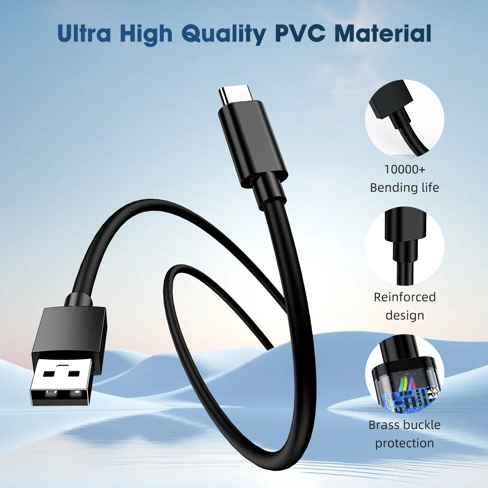 كابل بيانات USB3.2 إلى النوع c 10G 3A 60W Usb 3.0 إلى Usb c Type-c كابل شحن سريع 0.3m 0.5m 1m 2m 3m #2