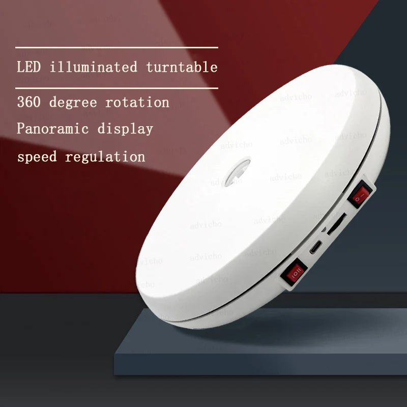 Electric Display Stand Led Rotating Disc Light Emitting Photography Stage Production Shooting Turntable Heavy Load Live Tiktok