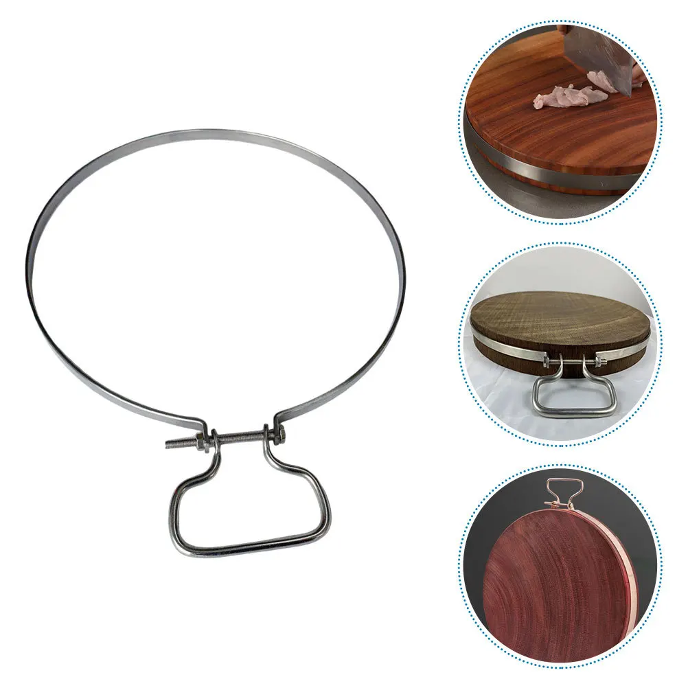 

2Pcs Stainless Steel Cutting Board Ring Metal Hoop Anti-Crack Fixing Chopping Board Frame Kitchen Tool for Home Restaurant