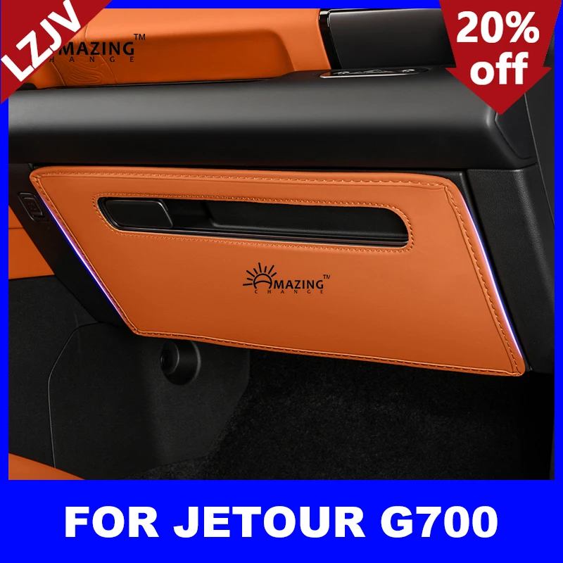 LZJV For Chery Jetour G700 2025 2026 Glove Box Cover Trim Leather Sticker Copilot Anti Kick Protection Patch