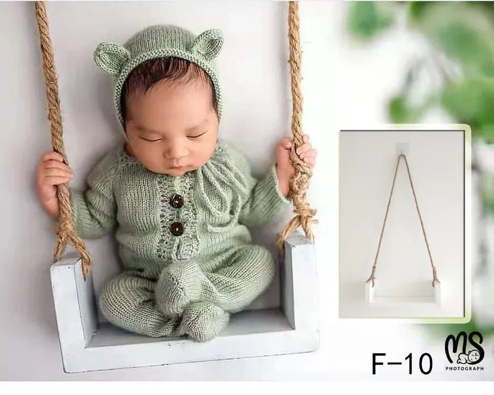 New baby photography swing full moon photo props studio 100 days photo theme flower rope swing