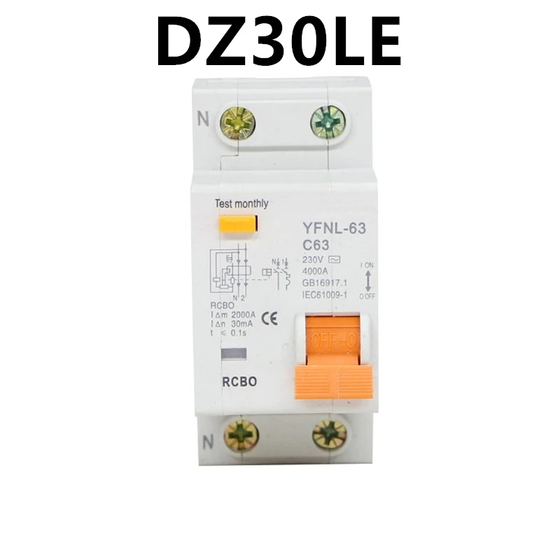 TPNL DPNL 230V 1P+N Residual Current Circuit Breaker with Over and Short Current Leakage Protection RCBO MCB