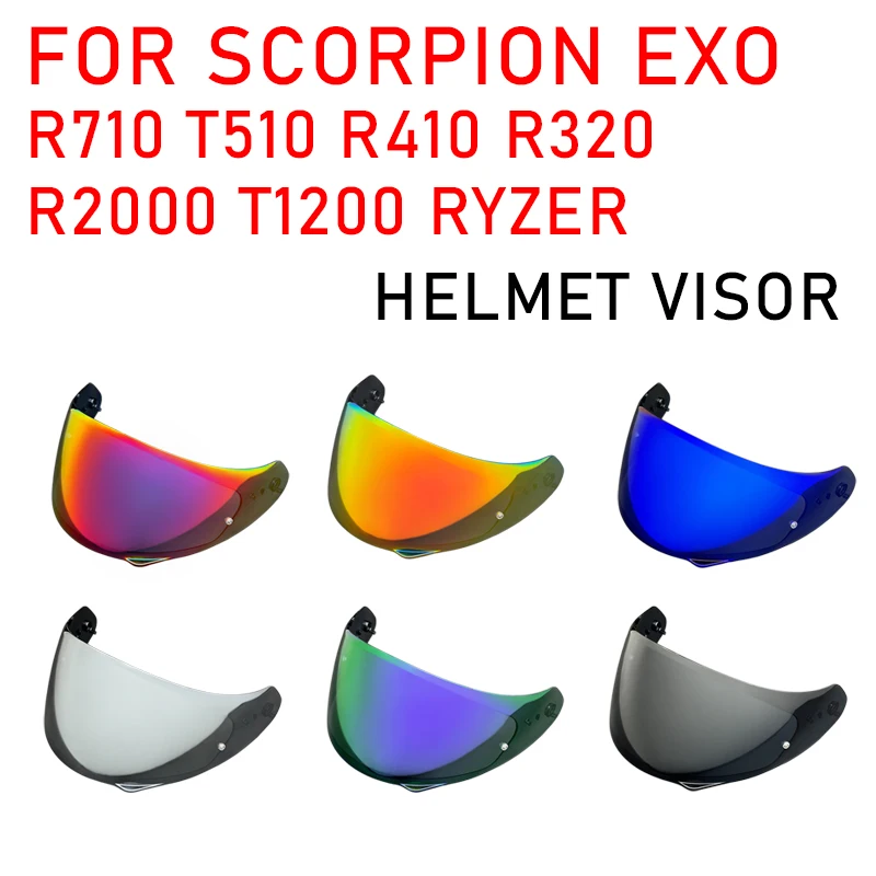 Viseira R710 para Capacetes Scorpion EXO T510 R410 R320 R2000 T1200 Ryzer - Lente de Proteção e Visor de Vidro