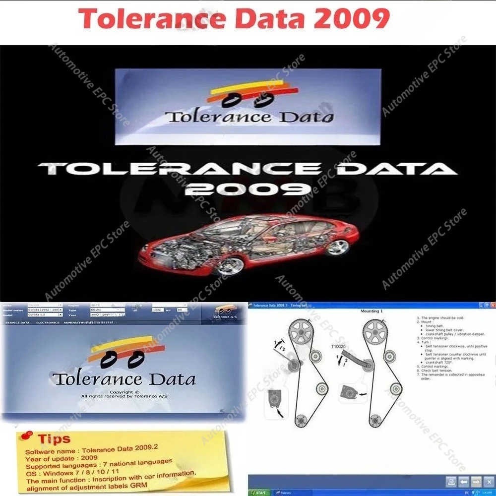 

Latest Tolerance Data 2009.2 Car Repair Software obd2 scanner tool Auto Repair Program Data with Free Keygen Install Video Guide