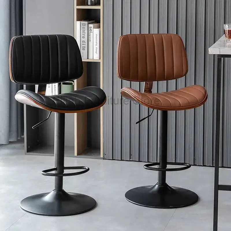 

Solid Wood Bar Counter Chair Household Lifting High Legged Stool Cashier Desk Island Table Chair Backrest Chair Furniture