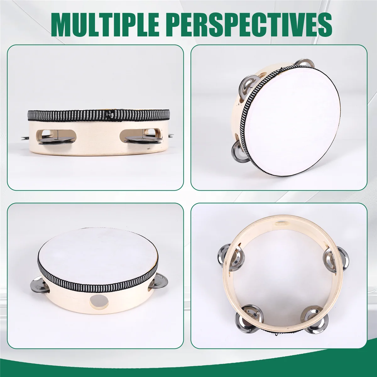 

ABAZJ 6" Musical Tambourine Tamborine Drum Round Percussion Gift for KTV Party