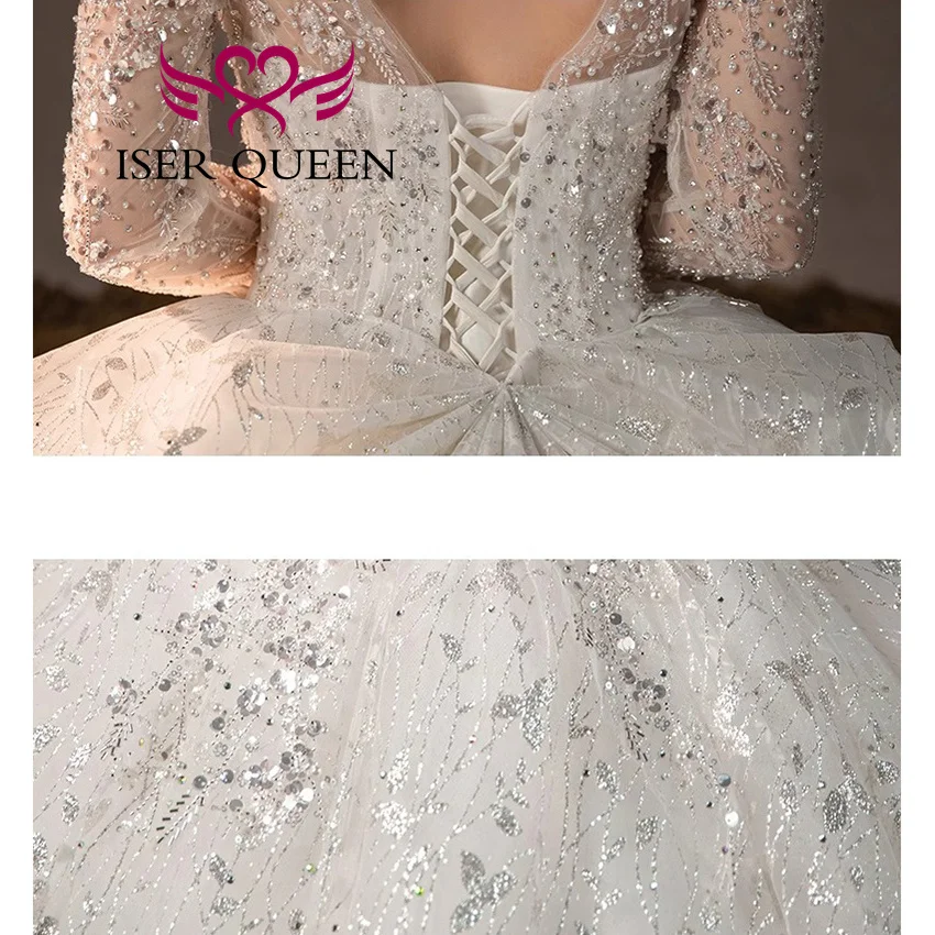 Customized 2025 Autumn and Winter New Wedding Dresses Ball Gown Long Sleeves Heavy Bead Exquisite Wedding Dress For Bride WX0492
