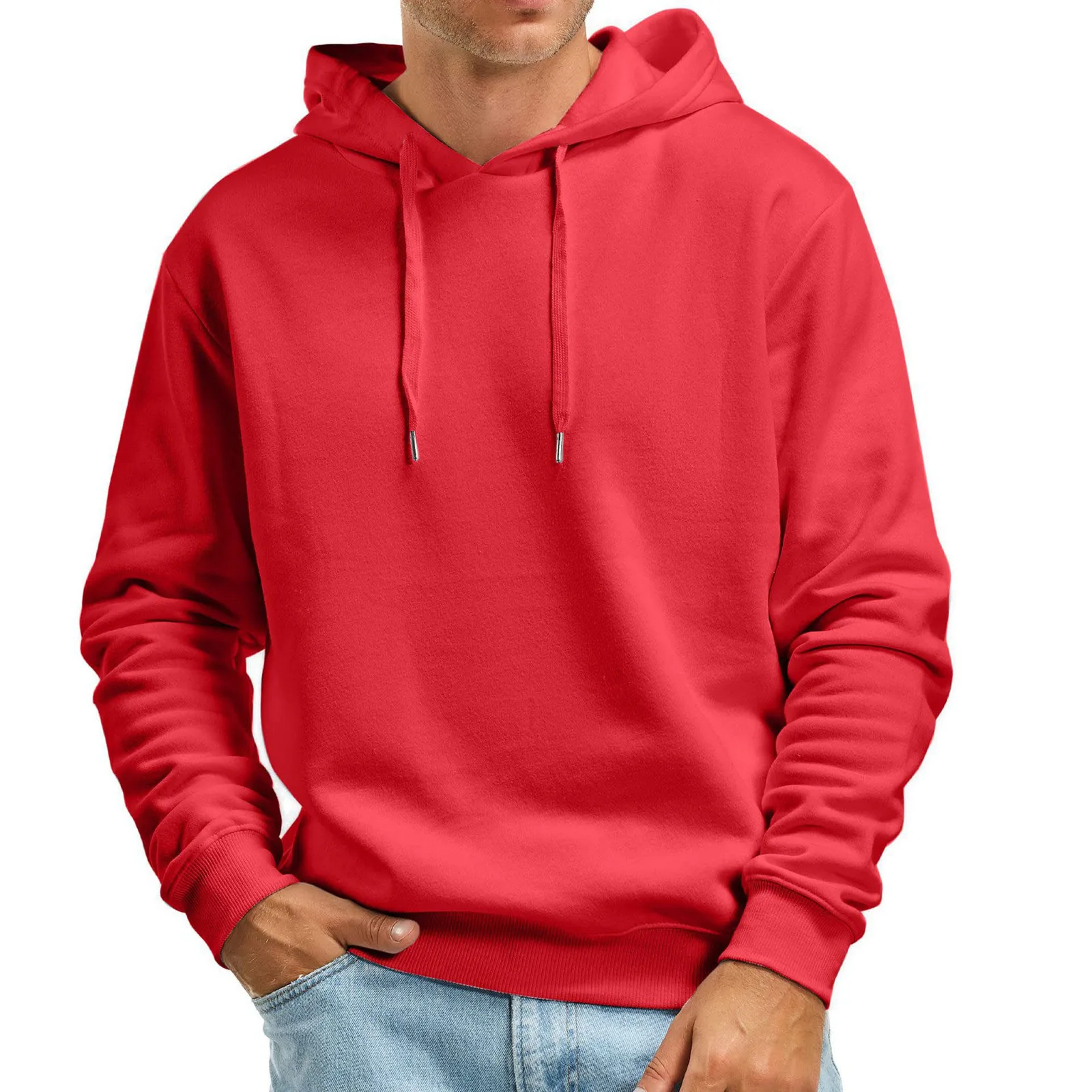 Sudadera con capucha de manga larga para hombre, ropa holgada informal, Jersey deportivo de Hip Hop, Color sólido, moda de otoño