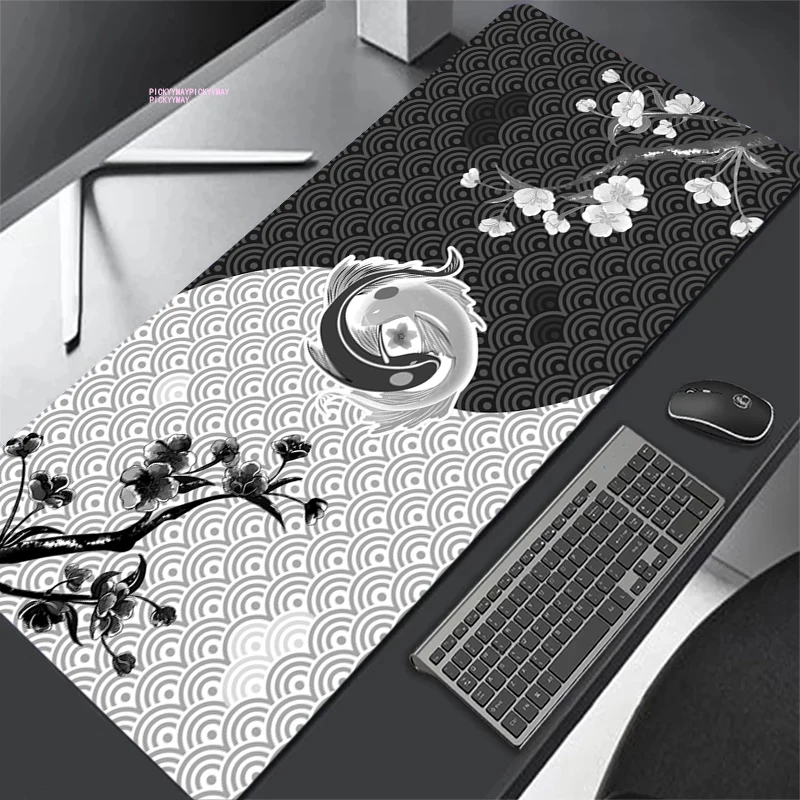 Mouse Pads Fish Taichi Neutral Table Mats Computer Mousepad Company Big Desk Pad 100x50cm Large Gamer Mousepads Mouse Mat