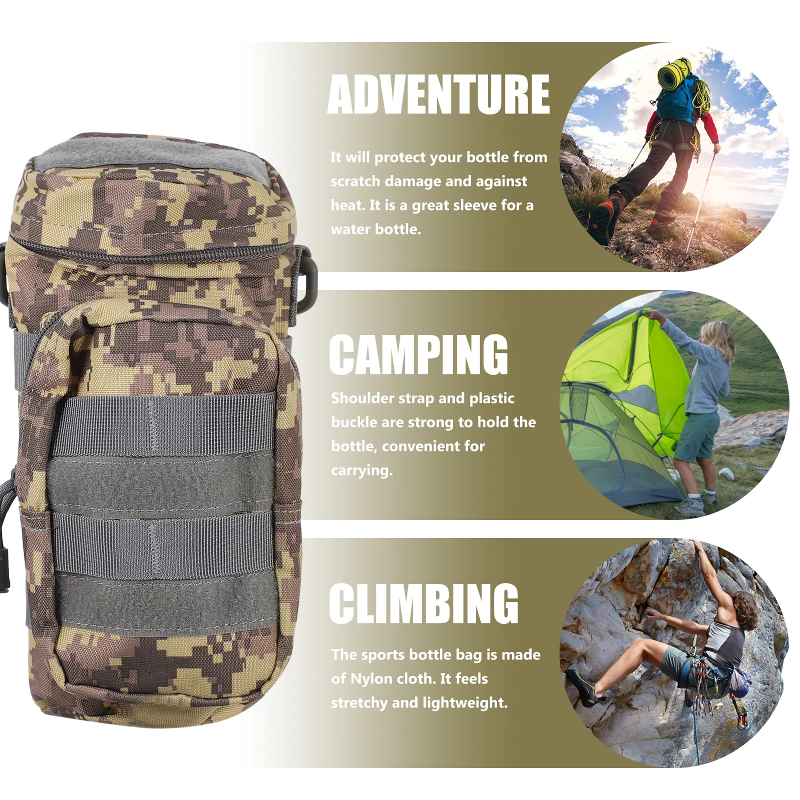 

Storage Bag Bottle Water Sling Girl Hiking Canteen Pocket Colorful Holder for Walking Holders Travel