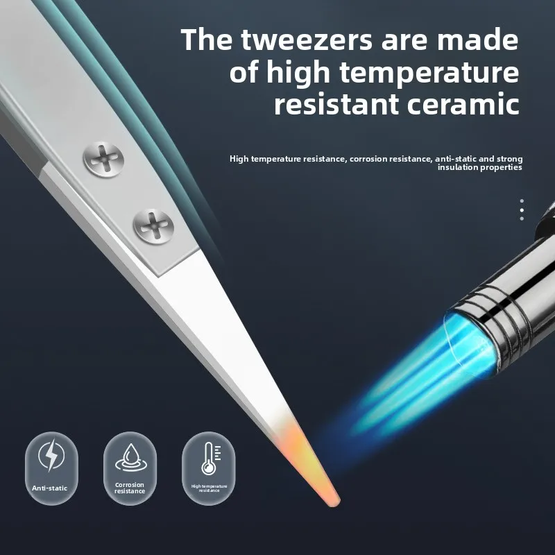 High temperature resistant ceramic tweezers, ceramic head, acid and alkali resistant insulated tweezers
