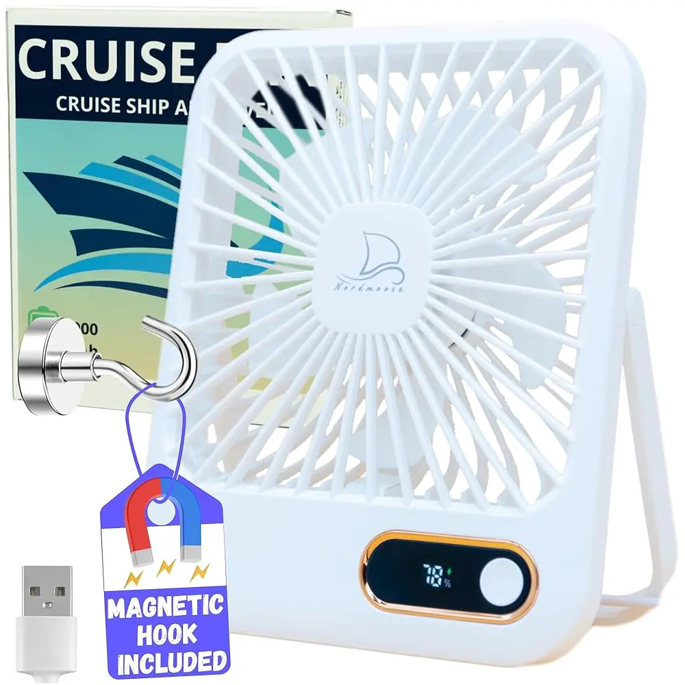 

Free ShippingCruise Fan Cabin Approved Carnival & Royal Carribbean Essentials With Magnetic Hook - Rechargeable Long Battery Li