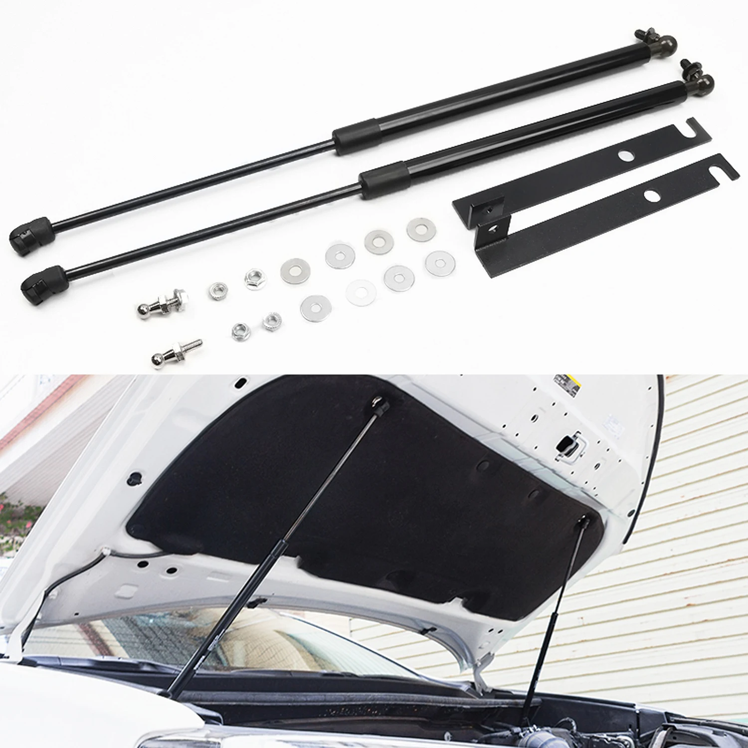 

Для Toyota RAV4 2014-2018 подъемник капота, стойки, опора газа, черный гидравлический домкрат, пружина, автомобильные аксессуары из нержавеющей стали, 2 шт.