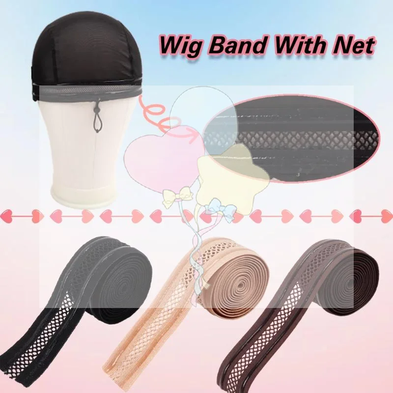 

Silicone Non-Slip Mesh Elastic Band 1 Yard Wig Gripper Soft Comfortable Wig Making Supply for Home DIY Wig Styling Hairdressers